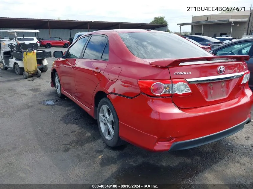 2011 Toyota Corolla S VIN: 2T1BU4EE4BC674671 Lot: 40349100