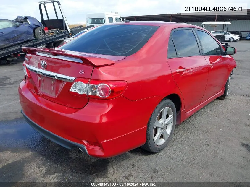 2011 Toyota Corolla S VIN: 2T1BU4EE4BC674671 Lot: 40349100