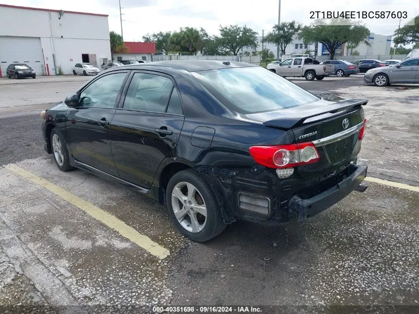 2011 Toyota Corolla S/Le VIN: 2T1BU4EE1BC587603 Lot: 40351698