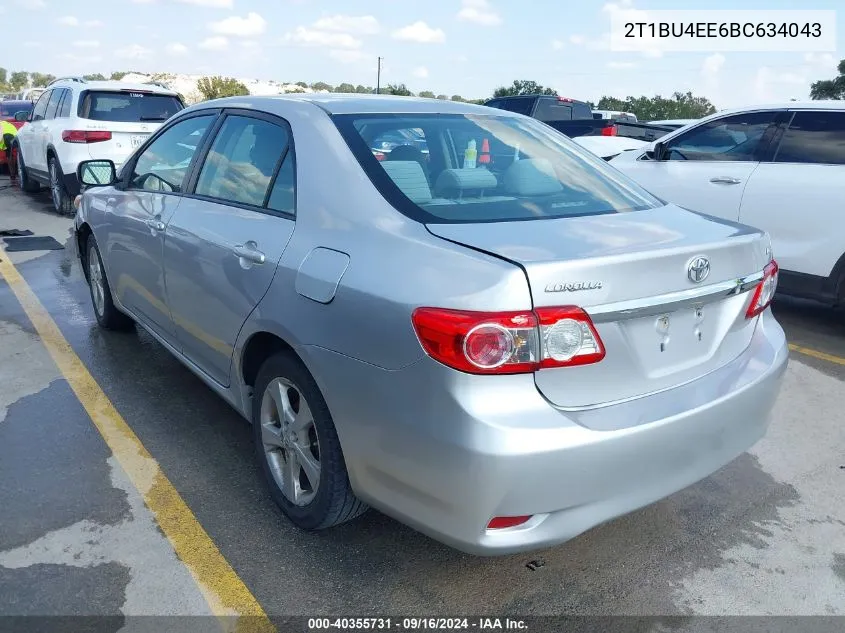 2011 Toyota Corolla Le VIN: 2T1BU4EE6BC634043 Lot: 40355731