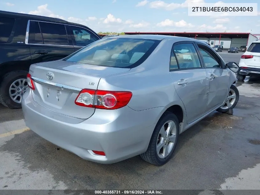 2011 Toyota Corolla Le VIN: 2T1BU4EE6BC634043 Lot: 40355731