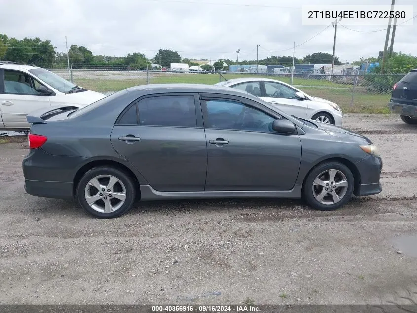 2011 Toyota Corolla S VIN: 2T1BU4EE1BC722580 Lot: 40356916