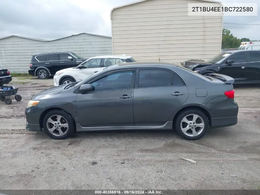 2011 Toyota Corolla S VIN: 2T1BU4EE1BC722580 Lot: 40356916