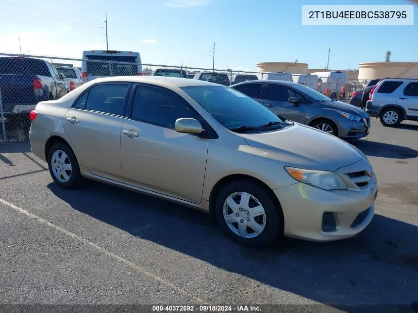 2011 Toyota Corolla Le VIN: 2T1BU4EE0BC538795 Lot: 40372592