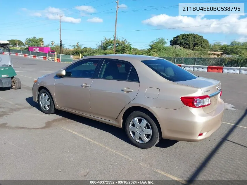 2011 Toyota Corolla Le VIN: 2T1BU4EE0BC538795 Lot: 40372592