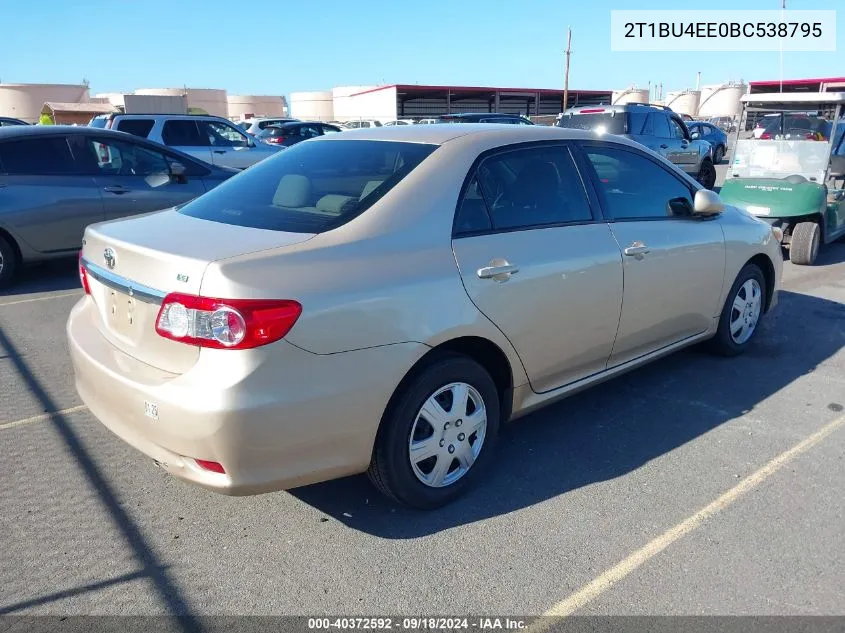 2011 Toyota Corolla Le VIN: 2T1BU4EE0BC538795 Lot: 40372592