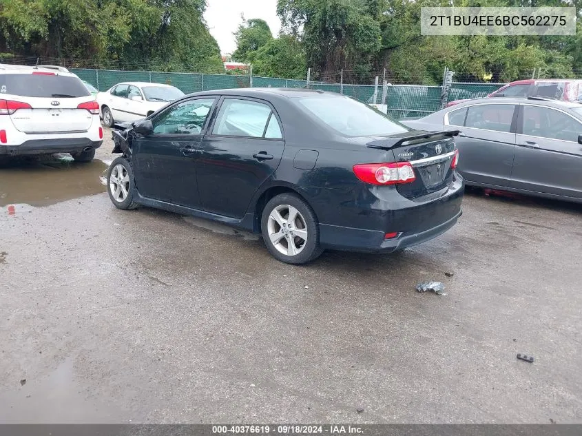 2011 Toyota Corolla S VIN: 2T1BU4EE6BC562275 Lot: 40376619