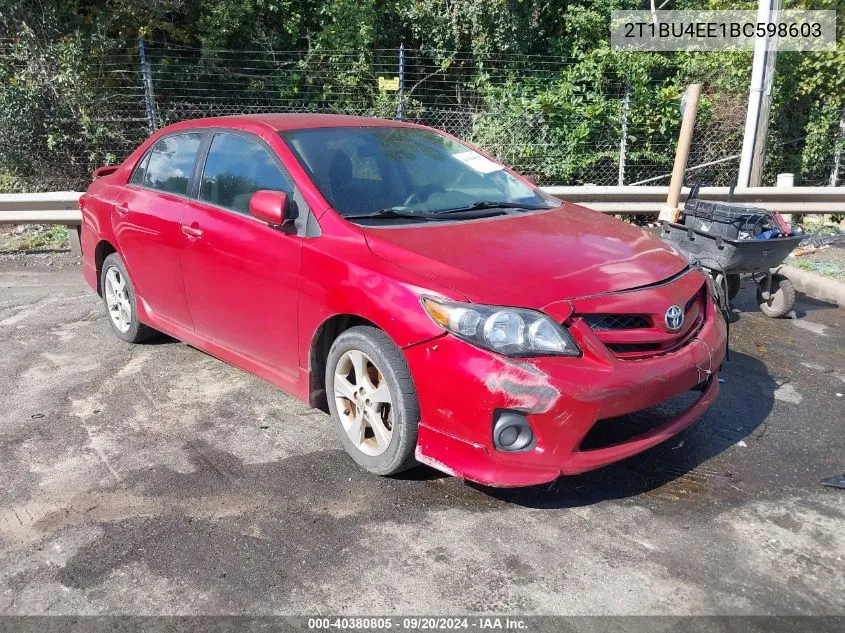 2011 Toyota Corolla S VIN: 2T1BU4EE1BC598603 Lot: 40380805