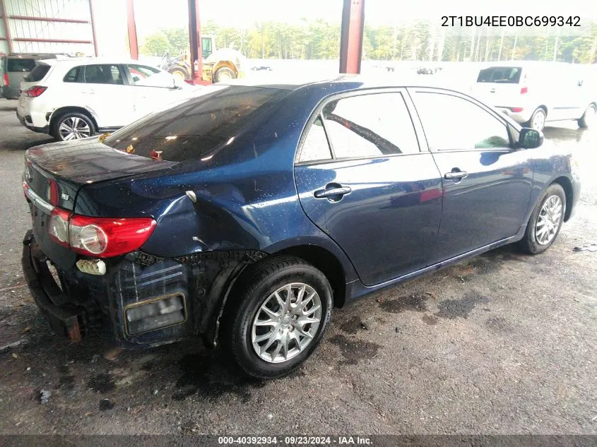 2011 Toyota Corolla Le VIN: 2T1BU4EE0BC699342 Lot: 40392934