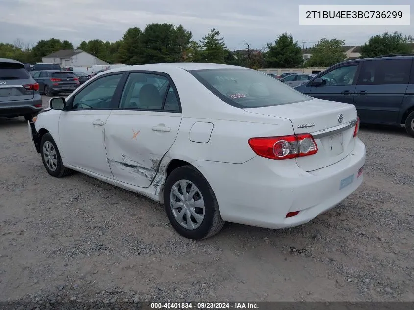 2011 Toyota Corolla S/Le VIN: 2T1BU4EE3BC736299 Lot: 40401834