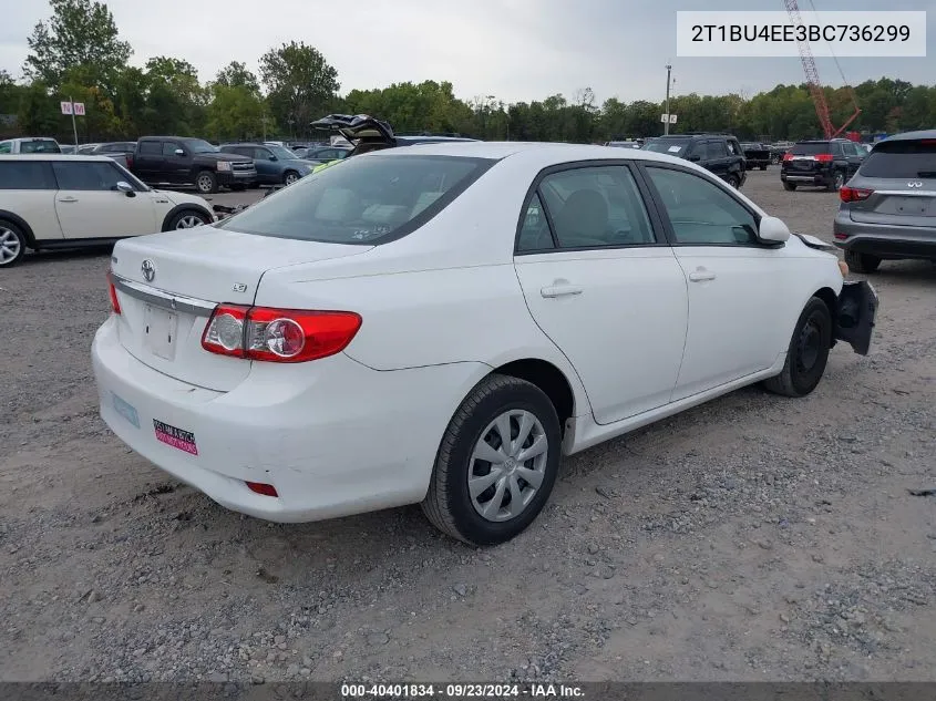 2011 Toyota Corolla S/Le VIN: 2T1BU4EE3BC736299 Lot: 40401834