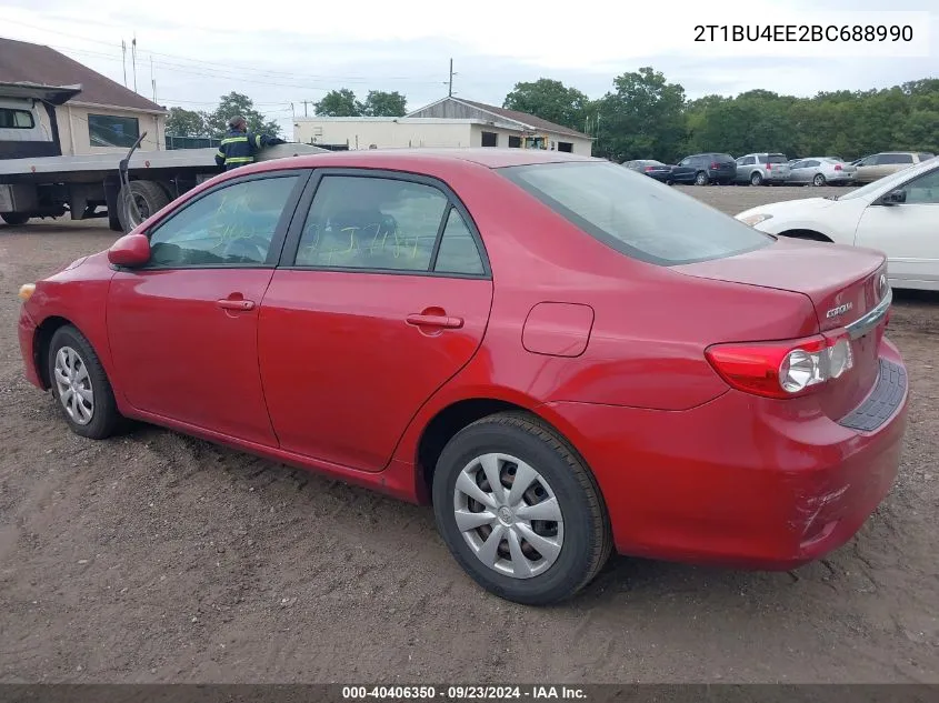 2011 Toyota Corolla Le VIN: 2T1BU4EE2BC688990 Lot: 40406350