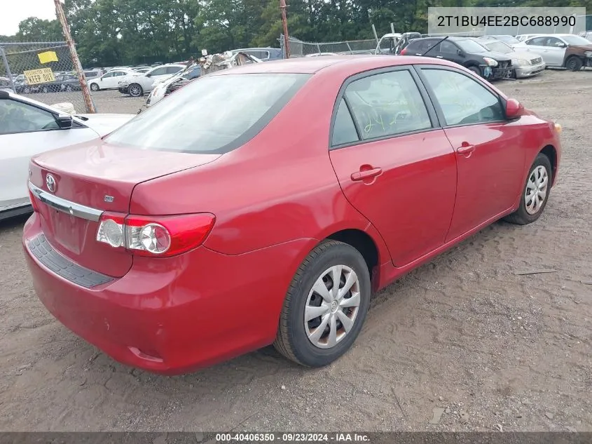 2011 Toyota Corolla Le VIN: 2T1BU4EE2BC688990 Lot: 40406350