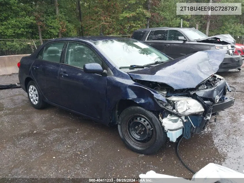 2011 Toyota Corolla Le VIN: 2T1BU4EE9BC728787 Lot: 40411233