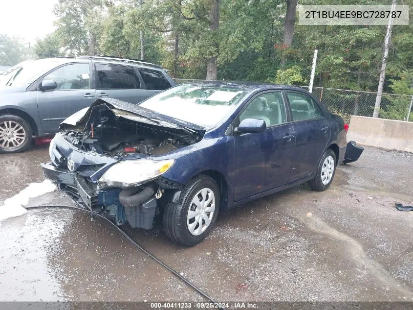 2011 Toyota Corolla Le VIN: 2T1BU4EE9BC728787 Lot: 40411233