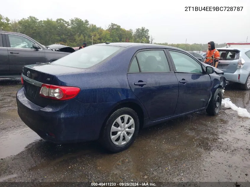 2011 Toyota Corolla Le VIN: 2T1BU4EE9BC728787 Lot: 40411233