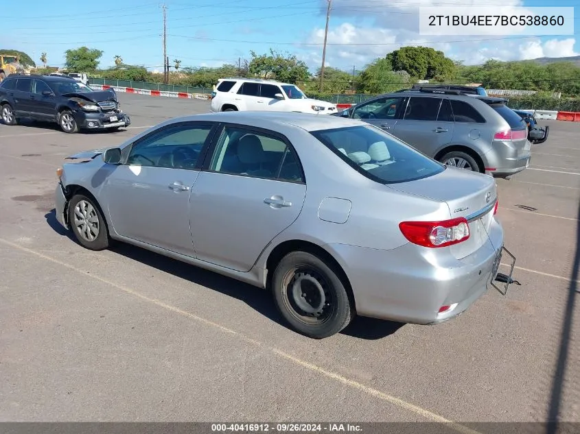 2011 Toyota Corolla S/Le VIN: 2T1BU4EE7BC538860 Lot: 40416912