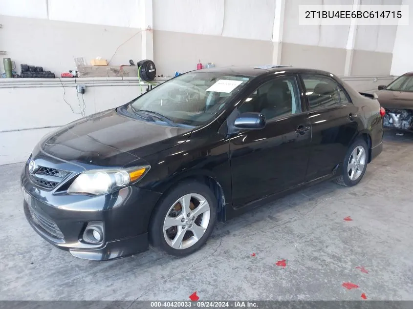 2011 Toyota Corolla S VIN: 2T1BU4EE6BC614715 Lot: 40420033