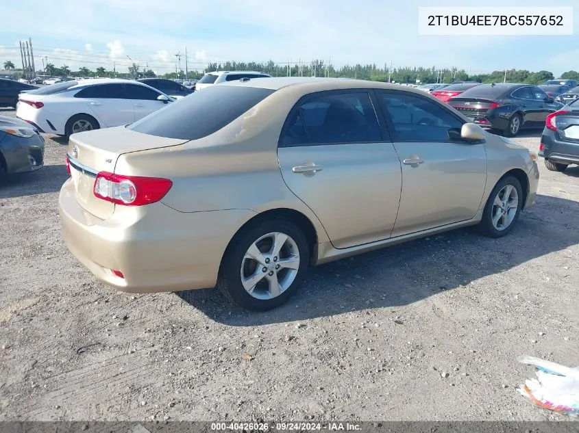 2011 Toyota Corolla Le VIN: 2T1BU4EE7BC557652 Lot: 40426026