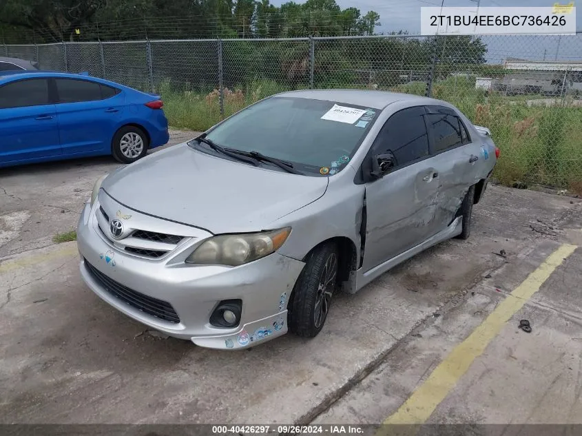 2011 Toyota Corolla S VIN: 2T1BU4EE6BC736426 Lot: 40426297