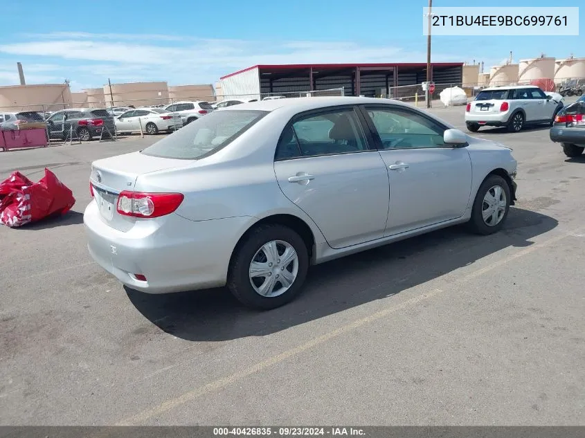 2011 Toyota Corolla Le VIN: 2T1BU4EE9BC699761 Lot: 40426835