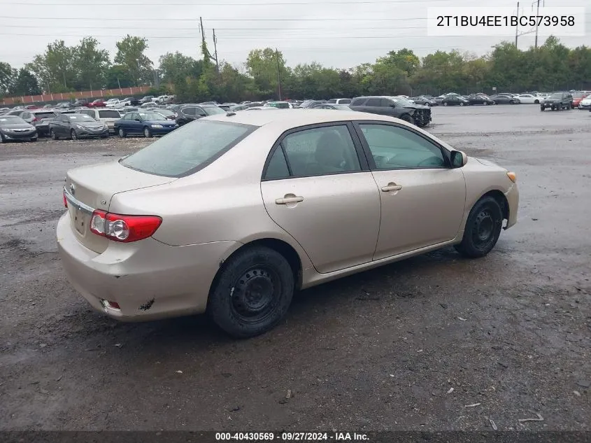 2011 Toyota Corolla S/Le VIN: 2T1BU4EE1BC573958 Lot: 40430569