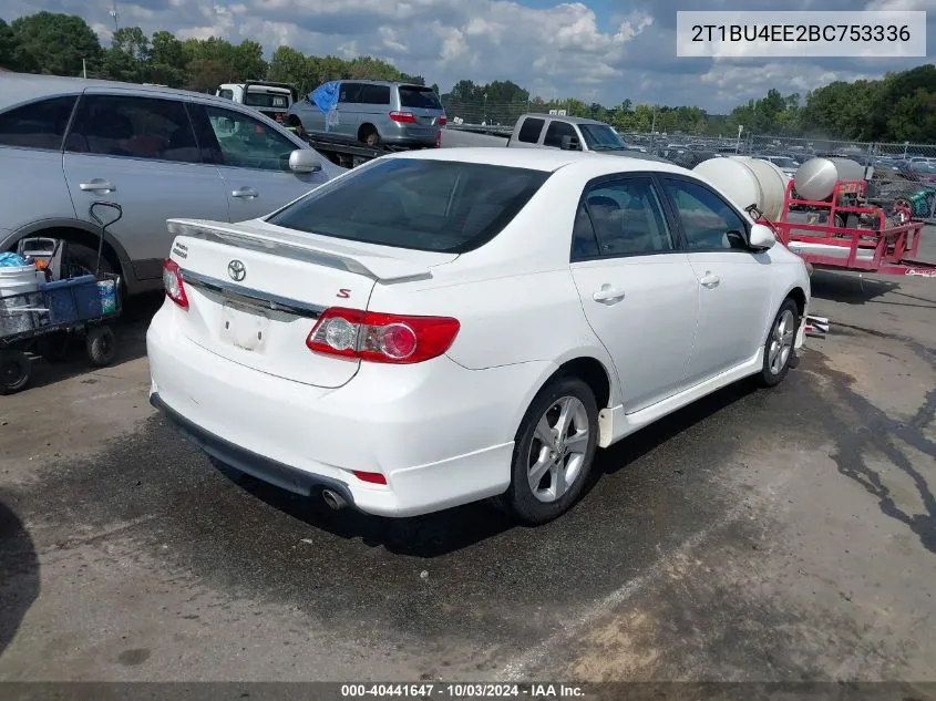 2011 Toyota Corolla S VIN: 2T1BU4EE2BC753336 Lot: 40441647