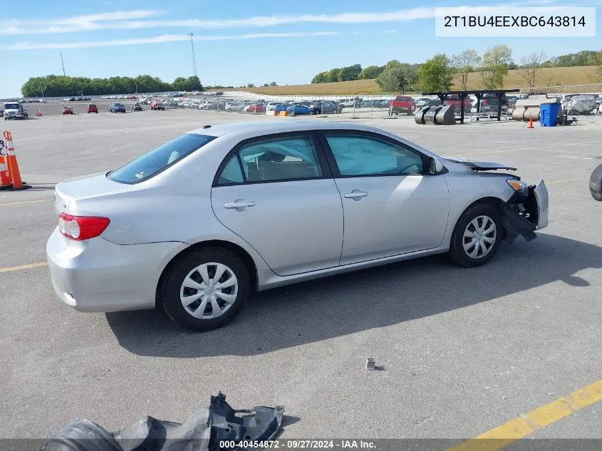 2011 Toyota Corolla Le VIN: 2T1BU4EEXBC643814 Lot: 40454872