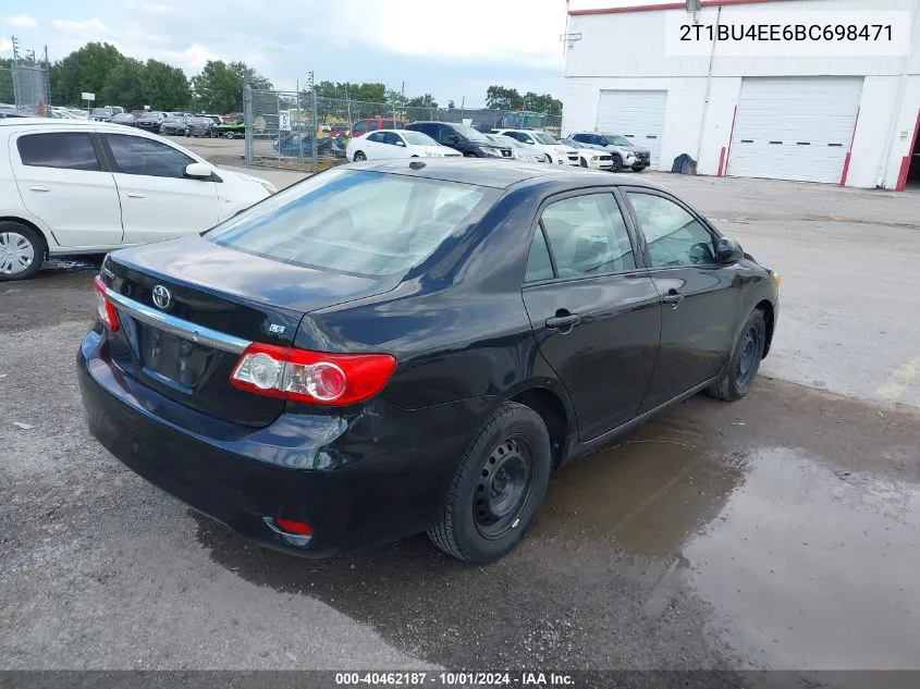 2011 Toyota Corolla Le VIN: 2T1BU4EE6BC698471 Lot: 40462187