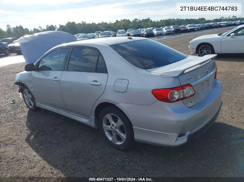 2011 Toyota Corolla S/Le VIN: 2T1BU4EE4BC744783 Lot: 40471327