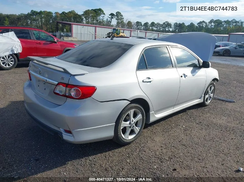 2011 Toyota Corolla S/Le VIN: 2T1BU4EE4BC744783 Lot: 40471327