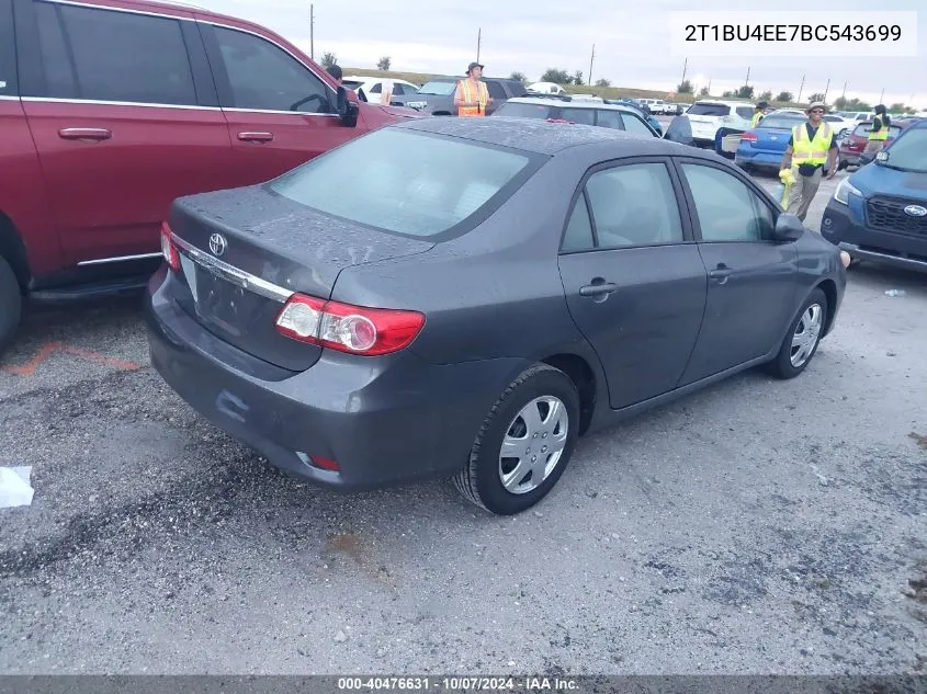 2011 Toyota Corolla S/Le VIN: 2T1BU4EE7BC543699 Lot: 40476631