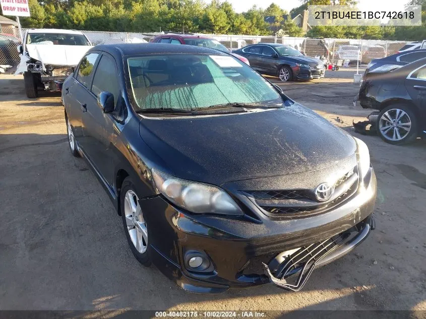 2011 Toyota Corolla S VIN: 2T1BU4EE1BC742618 Lot: 40482175