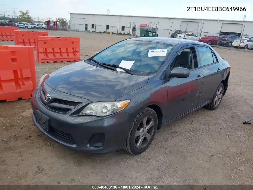 2011 Toyota Corolla S/Le VIN: 2T1BU4EE8BC649966 Lot: 40483136