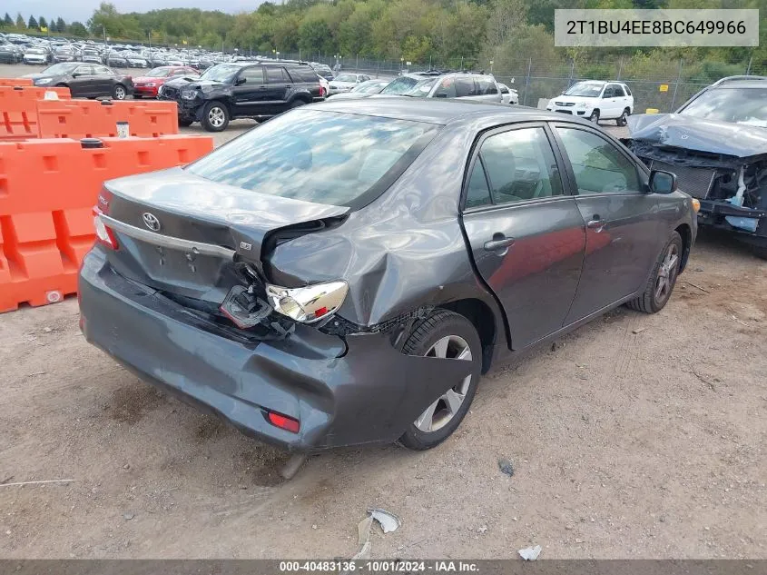 2011 Toyota Corolla S/Le VIN: 2T1BU4EE8BC649966 Lot: 40483136