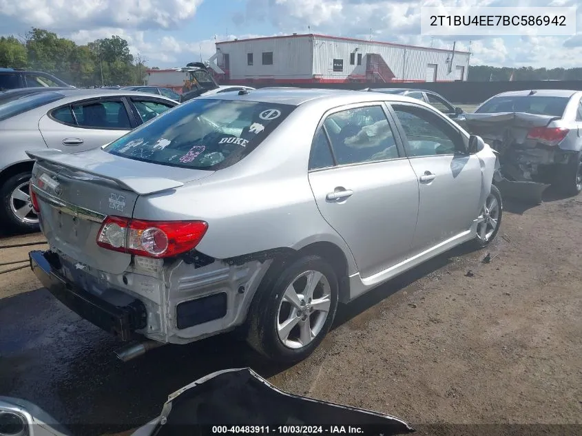 2011 Toyota Corolla S VIN: 2T1BU4EE7BC586942 Lot: 40483911