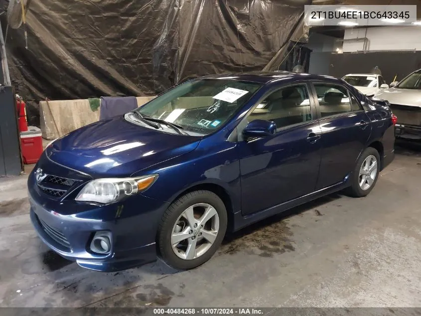 2011 Toyota Corolla S VIN: 2T1BU4EE1BC643345 Lot: 40484268