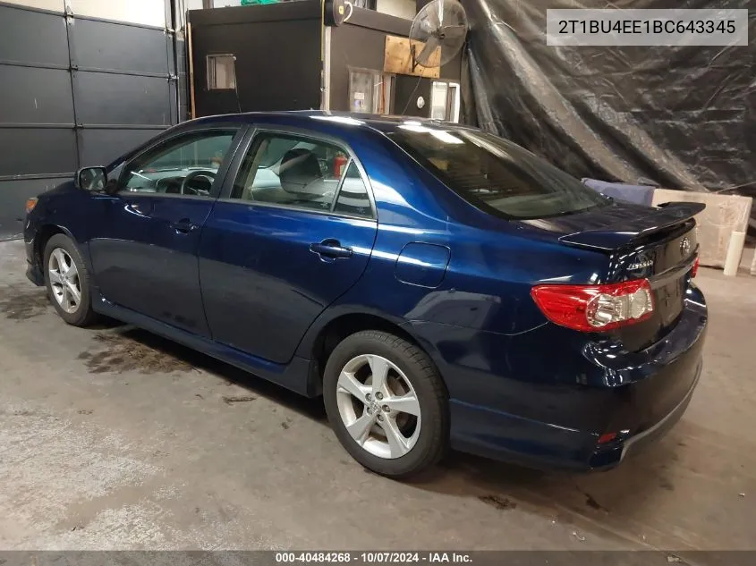 2T1BU4EE1BC643345 2011 Toyota Corolla S