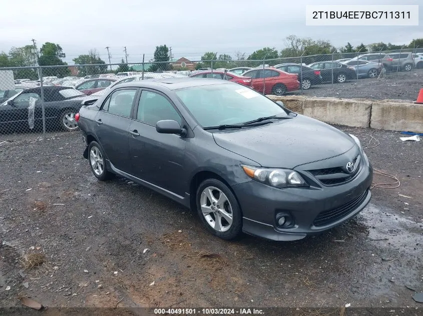 2011 Toyota Corolla S VIN: 2T1BU4EE7BC711311 Lot: 40491501