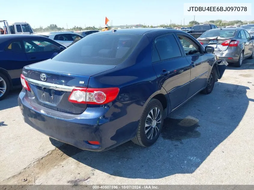 2011 Toyota Corolla S/Le VIN: JTDBU4EE6BJ097078 Lot: 40507596