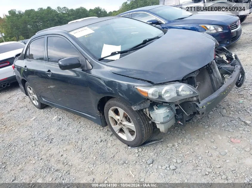 2011 Toyota Corolla S VIN: 2T1BU4EE0BC650934 Lot: 40514190