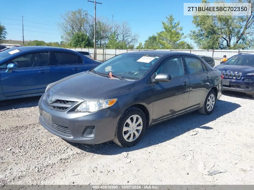 2011 Toyota Corolla Le VIN: 2T1BU4EE5BC702350 Lot: 40518380