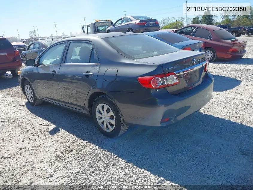 2011 Toyota Corolla Le VIN: 2T1BU4EE5BC702350 Lot: 40518380