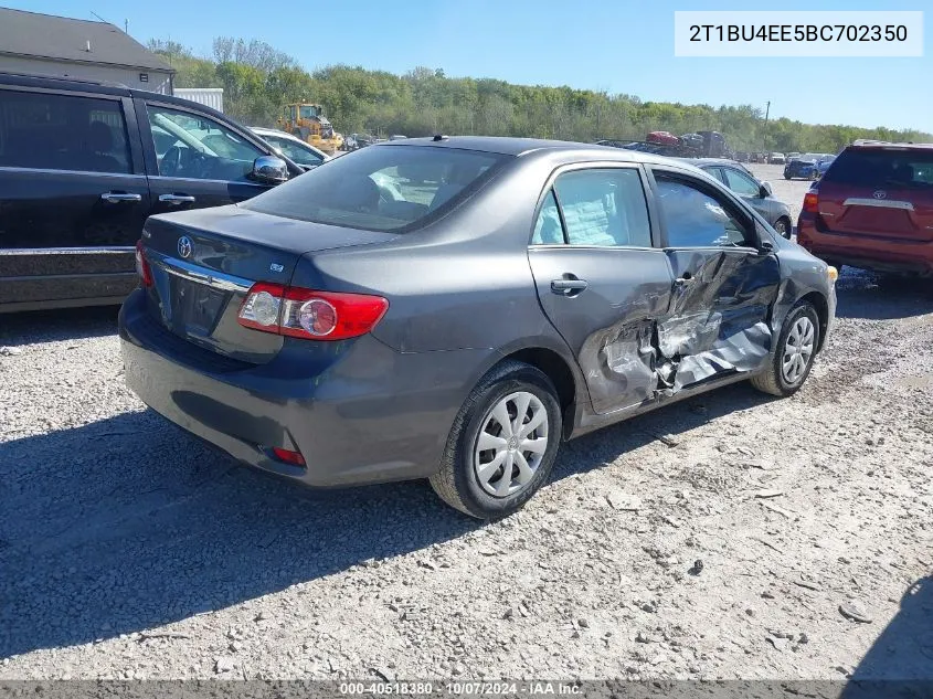 2011 Toyota Corolla Le VIN: 2T1BU4EE5BC702350 Lot: 40518380