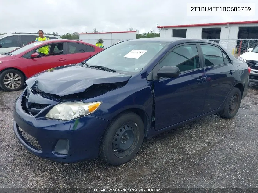 2011 Toyota Corolla S/Le VIN: 2T1BU4EE1BC686759 Lot: 40521184