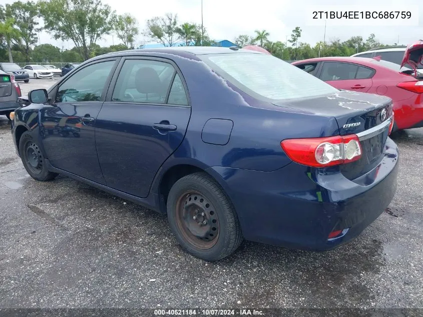 2011 Toyota Corolla S/Le VIN: 2T1BU4EE1BC686759 Lot: 40521184