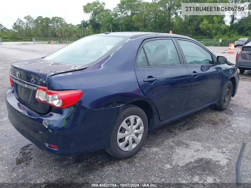 2011 Toyota Corolla S/Le VIN: 2T1BU4EE1BC686759 Lot: 40521184