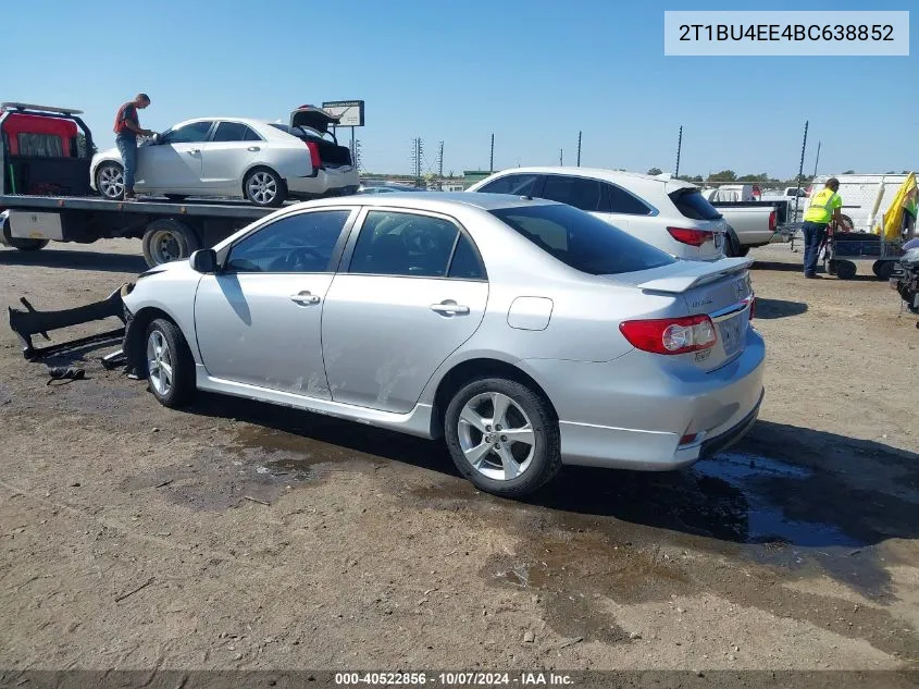 2011 Toyota Corolla S VIN: 2T1BU4EE4BC638852 Lot: 40522856