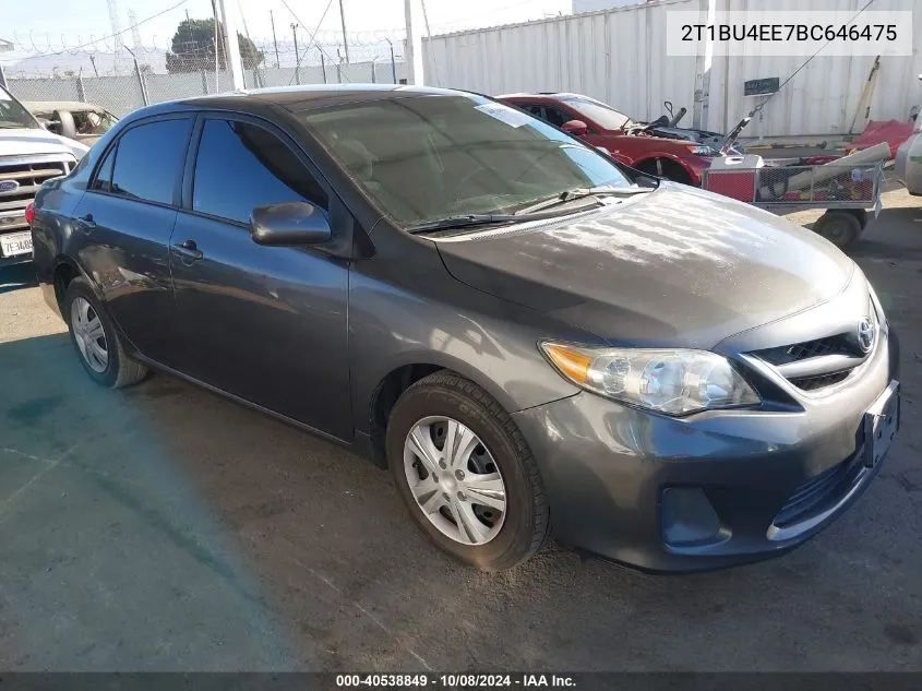 2011 Toyota Corolla S/Le VIN: 2T1BU4EE7BC646475 Lot: 40538849