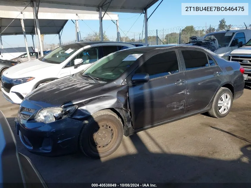 2011 Toyota Corolla S/Le VIN: 2T1BU4EE7BC646475 Lot: 40538849